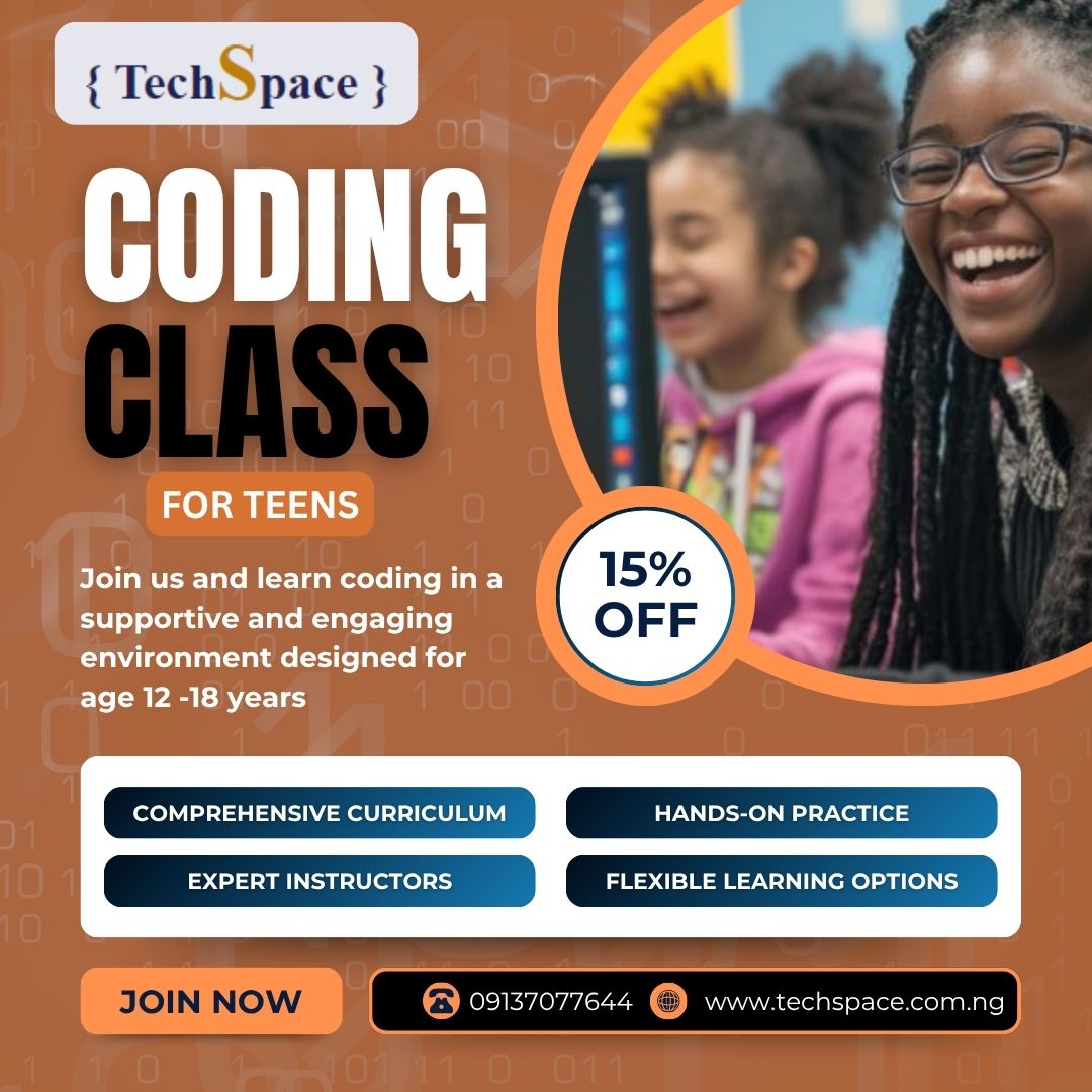 Students learning at TechSpace Abuja